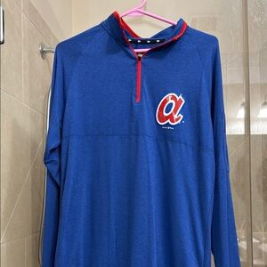 Blue Quarter-Zip Atlanta Braves pullover